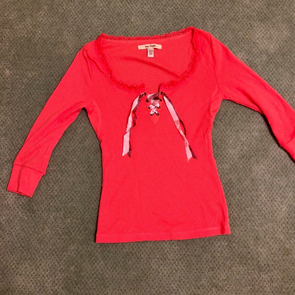 Vintage Free People 3/4 Sleeve Top